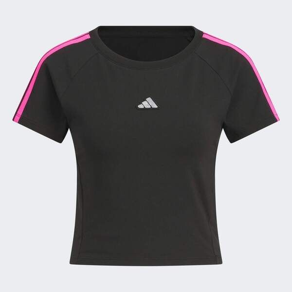 Adidas 愛迪達 Dce Baby Tee KS0279 女 T恤 運動上衣 休閒短袖 黑 亞版 短版