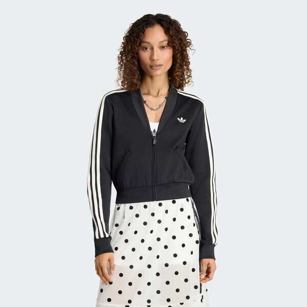 Adidas 愛迪達 V-neck Sst Tt KV1181 女 立領外套 運動外套 休閒穿搭 黑 亞版
