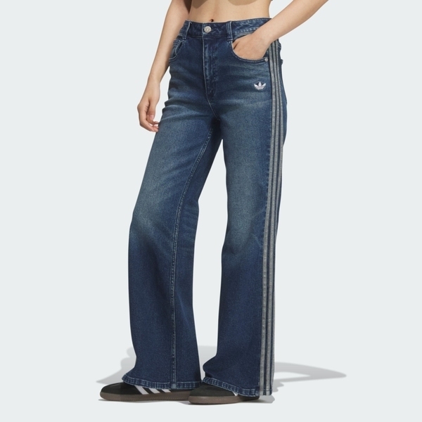 Adidas 愛迪達 Crft Flair Pant KT3174 女 水洗喇叭褲 深藍 牛仔 丹寧 百搭
