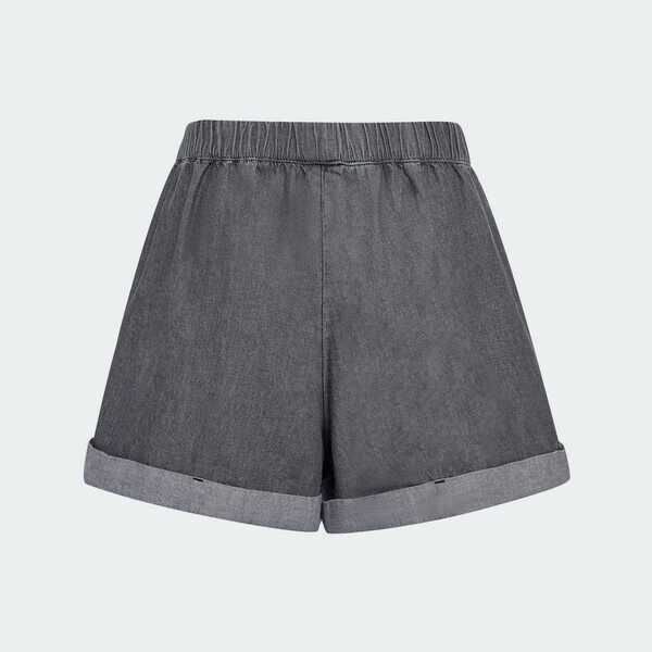 Adidas 愛迪達 Denim Short W LF4601 女 短褲 牛仔短褲 休閒短褲 黑 亞版 丹寧 蝴蝶結