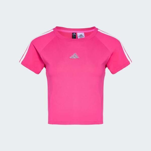 Adidas 愛迪達 Dce Baby Tee KS0278 女 T恤 運動上衣 休閒短袖 粉紅 亞版 短版
