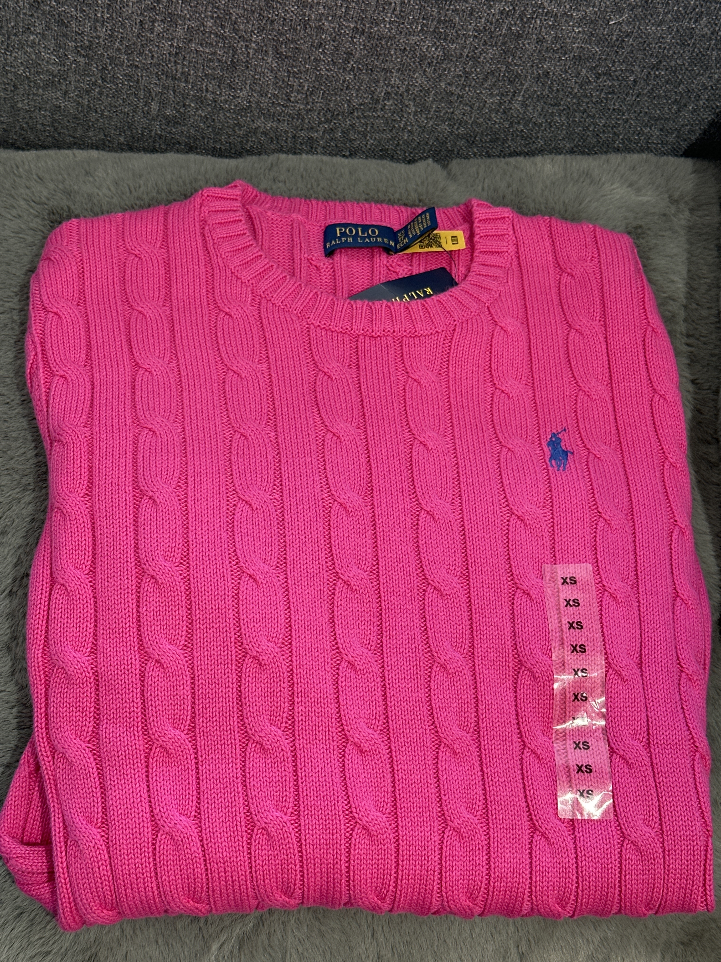 UQ39 Polo RL 桃紅色針織衫  (全棉)