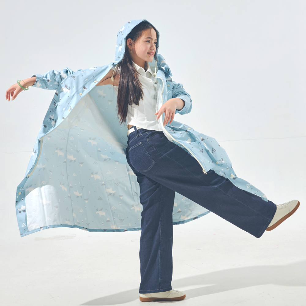 RAINSTORY前扣式連身雨衣M號(北歐麋鹿)
