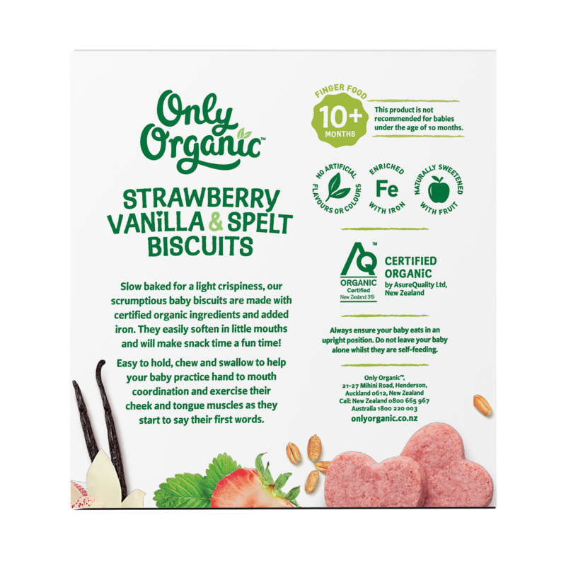 【Only Organic】Strawberry Vanilla & Spelt Biscult 100g