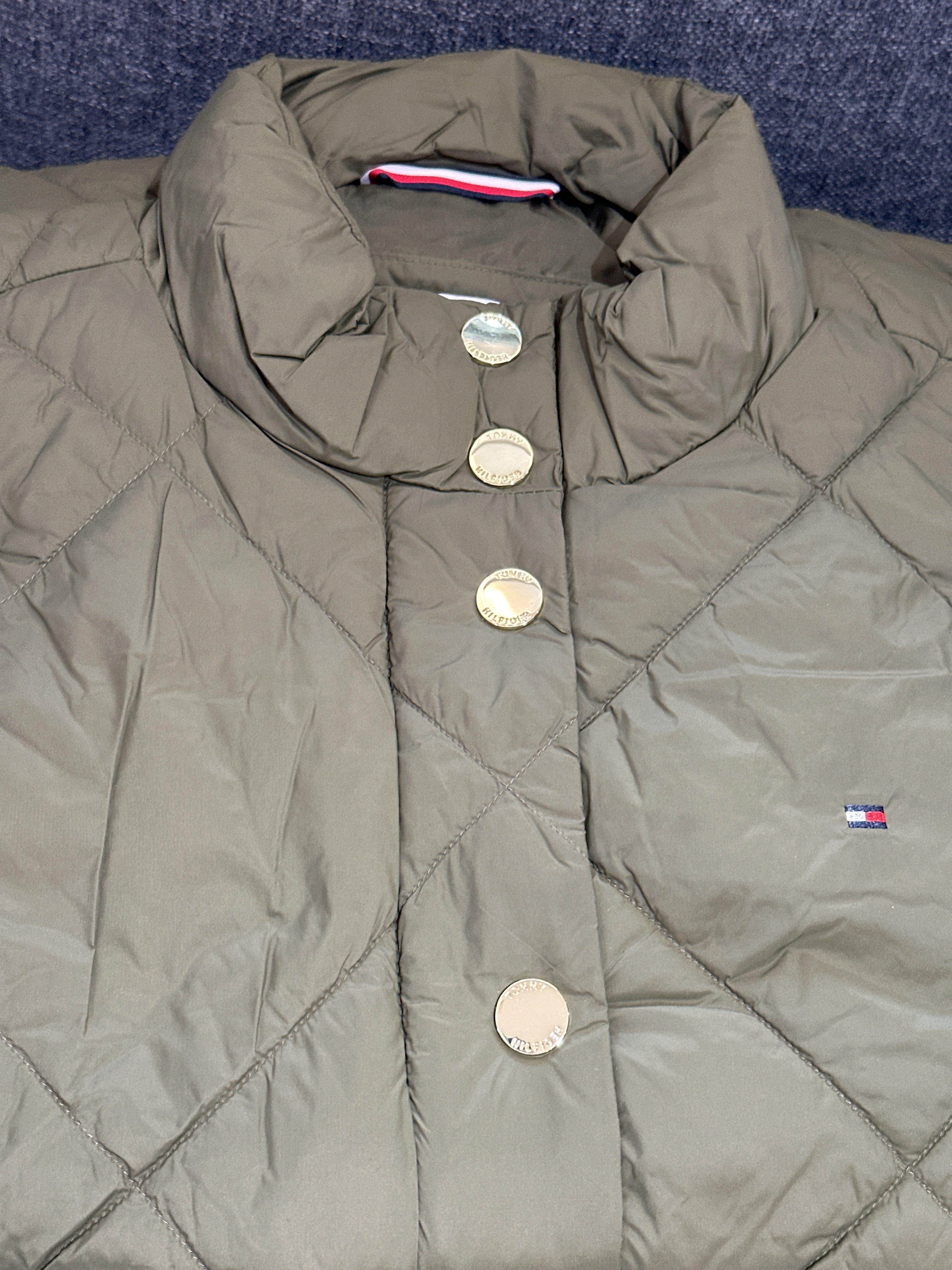 UQ52 Tommy 墨綠色夾棉背心外套 Padded Quilted Vest  (M=約 胸40", 長24")