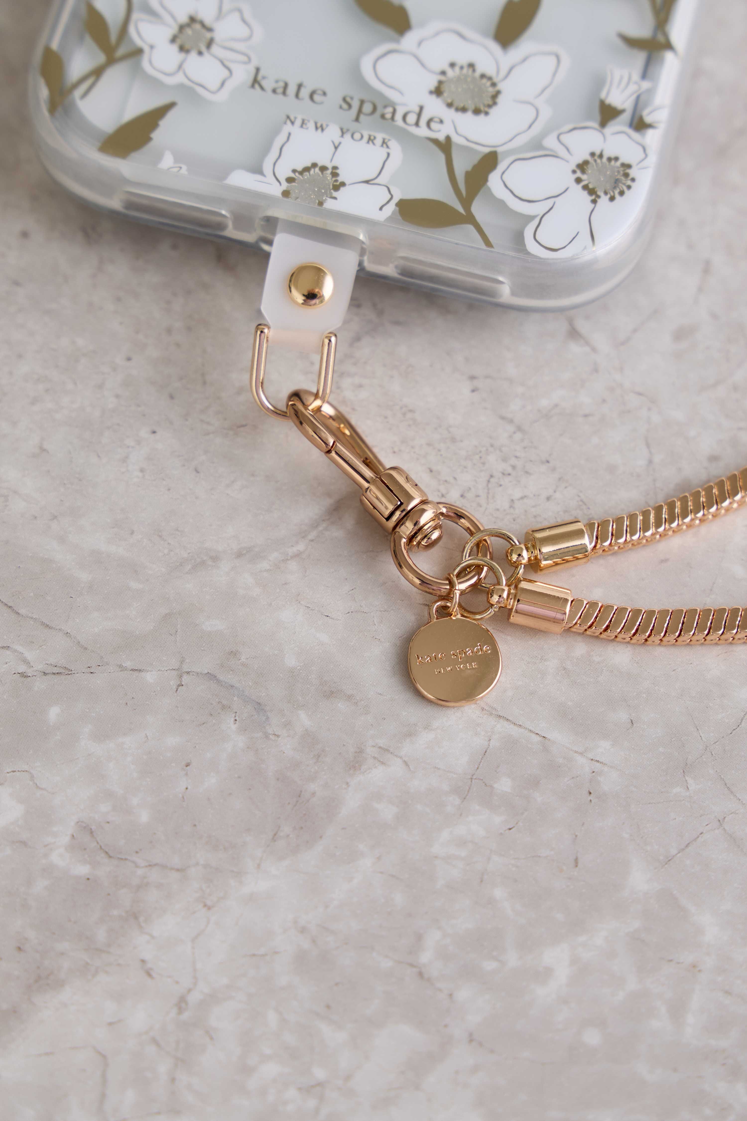 Kate Spade 精品手機手鍊 金色