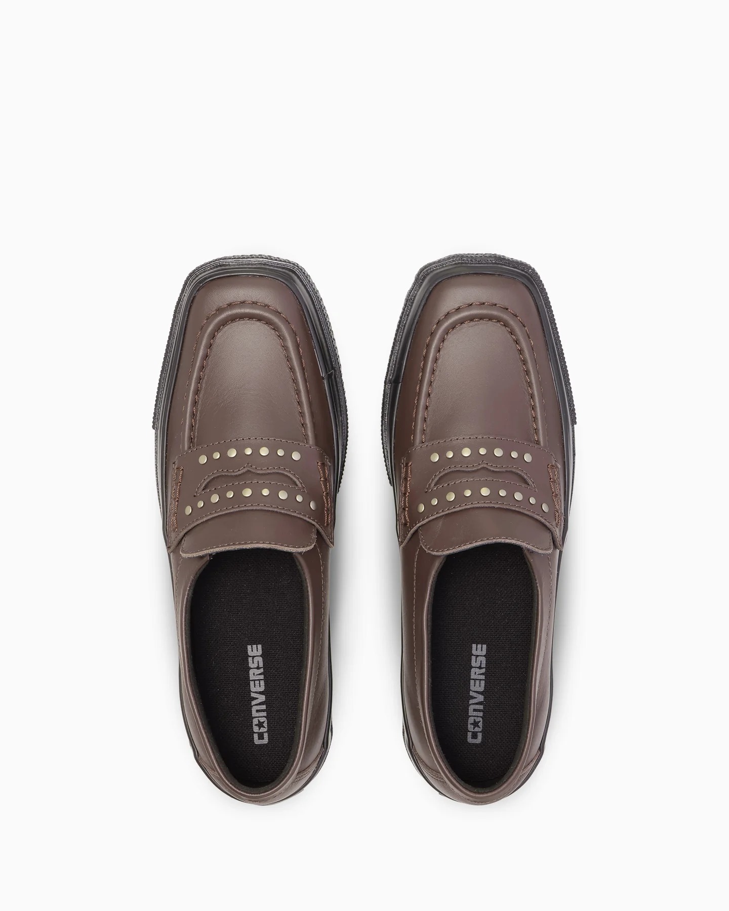 預購┃CONVERSE ALL STAR SQUARETOE LOAFER SA 方頭 皮革 鉚釘 樂福鞋 深棕色