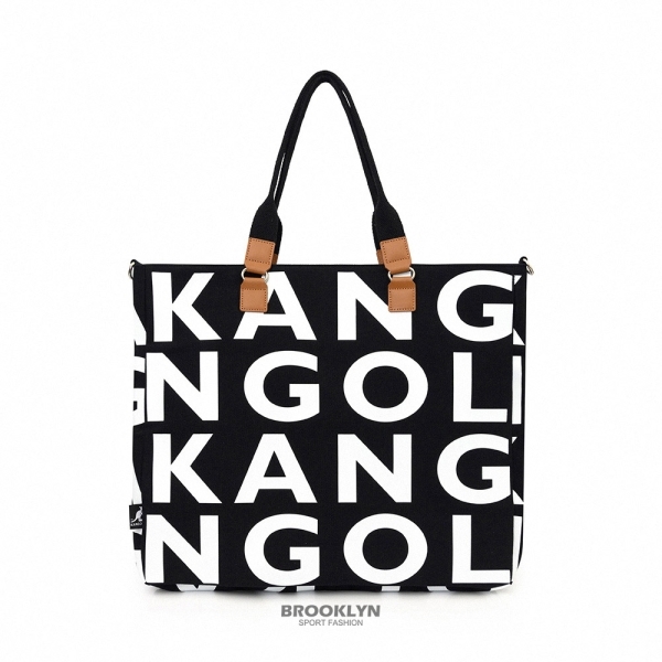 KANGOL 帆布包 黑 米白 滿版大LOGO 大型 包 62251712-