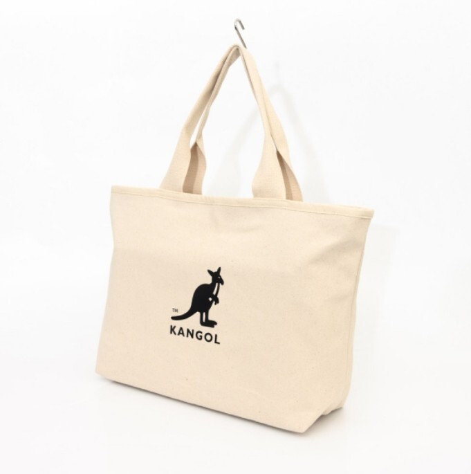 KANGOL 托特包 米白 黑 大LOGO 單肩拉鍊 帆布 休閒 62251782-