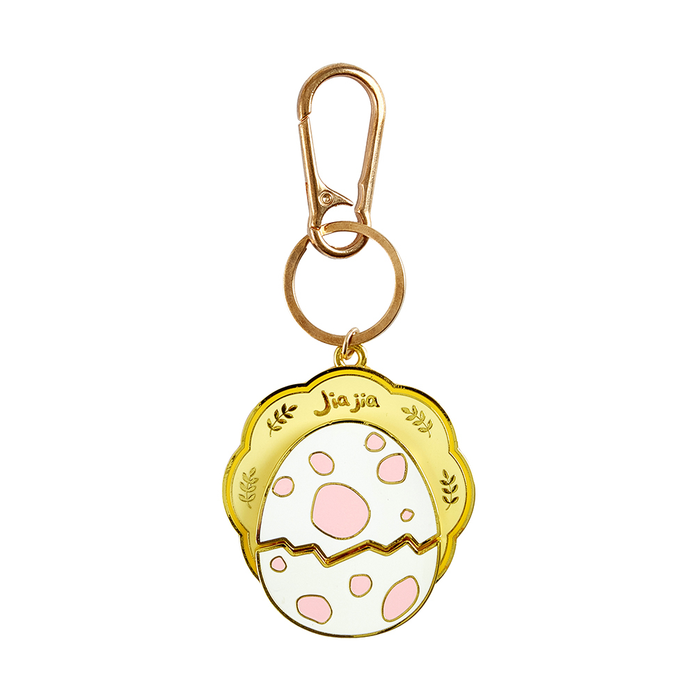 Panda Friends Chameleon Jia Jia Metal Keychain