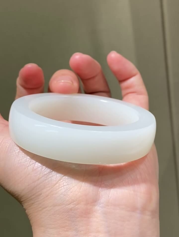 和田玉白月光手鐲,天然和田玉軟玉