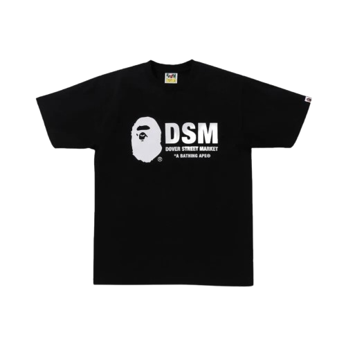 Dover Street Market x A Bathing Ape 胸前字母人猿頭 短袖 黑色 001TEM231932C