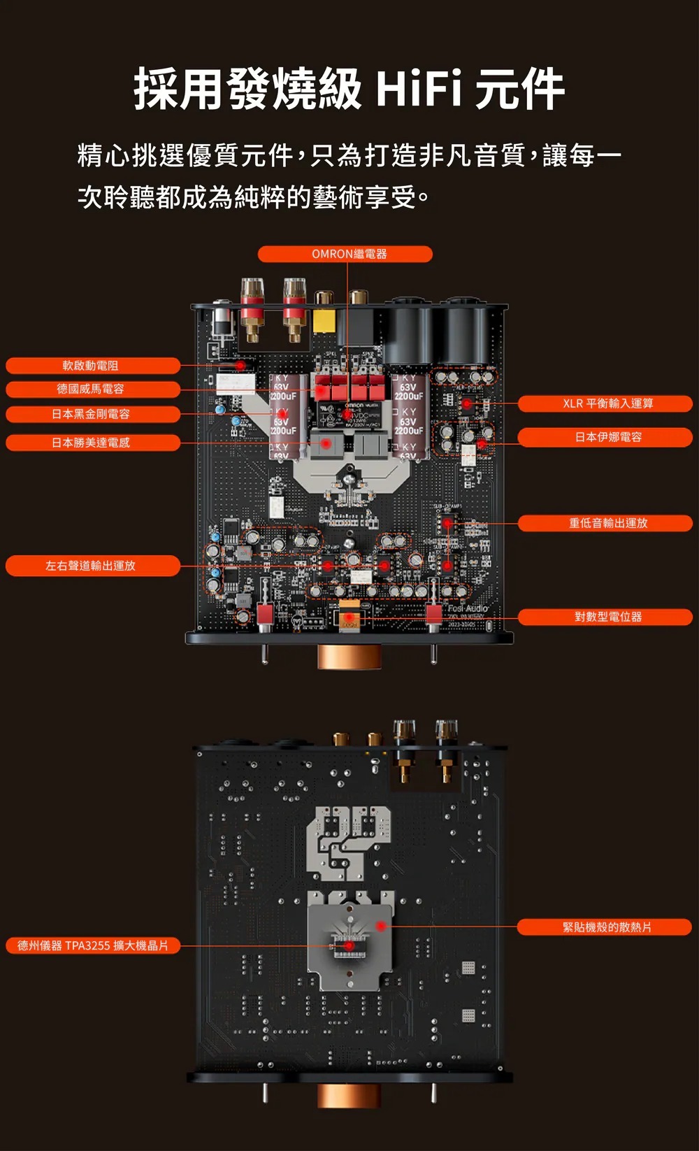 採用發燒級HiFi元件