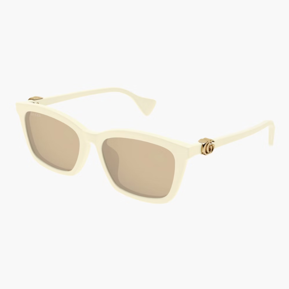 C14 Gucci GG1596SK-002 奶油象牙白貓眼方框太陽鏡