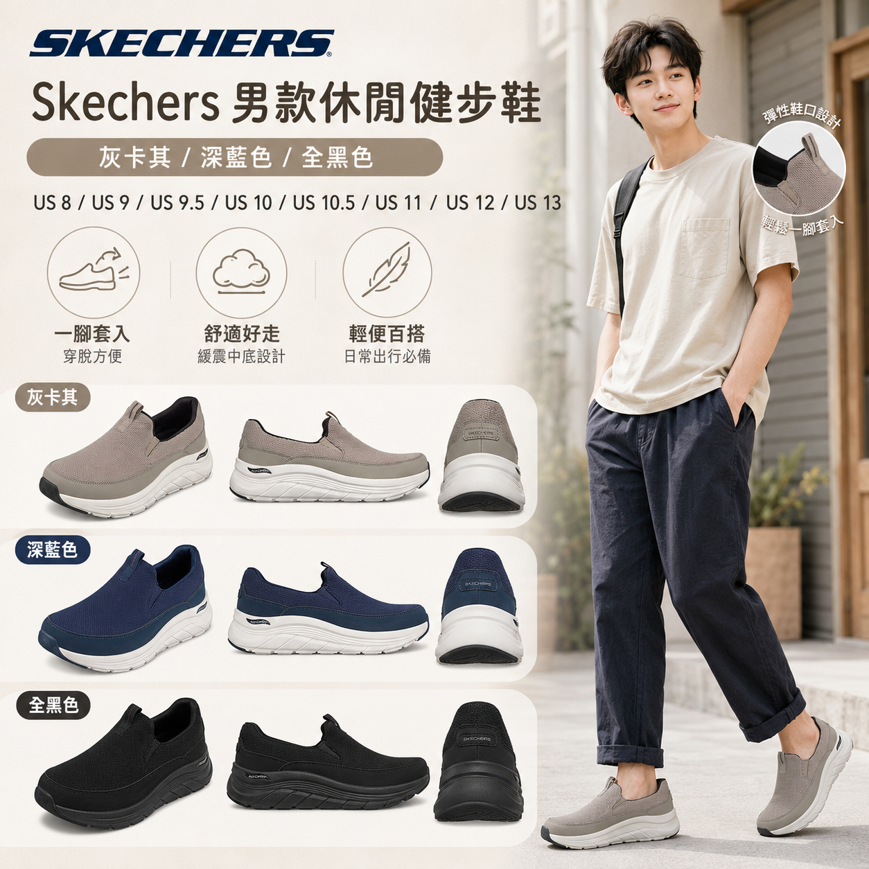 【預購】Skechers H0729110 男裝休閒運動鞋