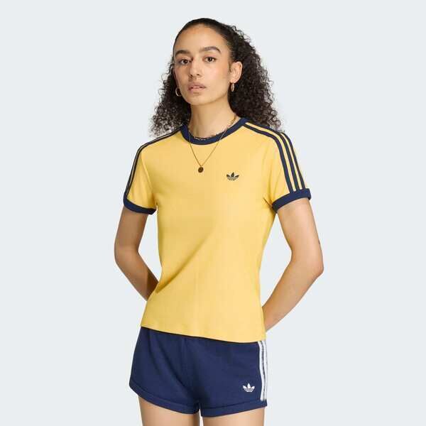 Adidas 愛迪達 3s Cali Tee KS9990 女 T恤 運動上衣 休閒短袖 黃 亞版