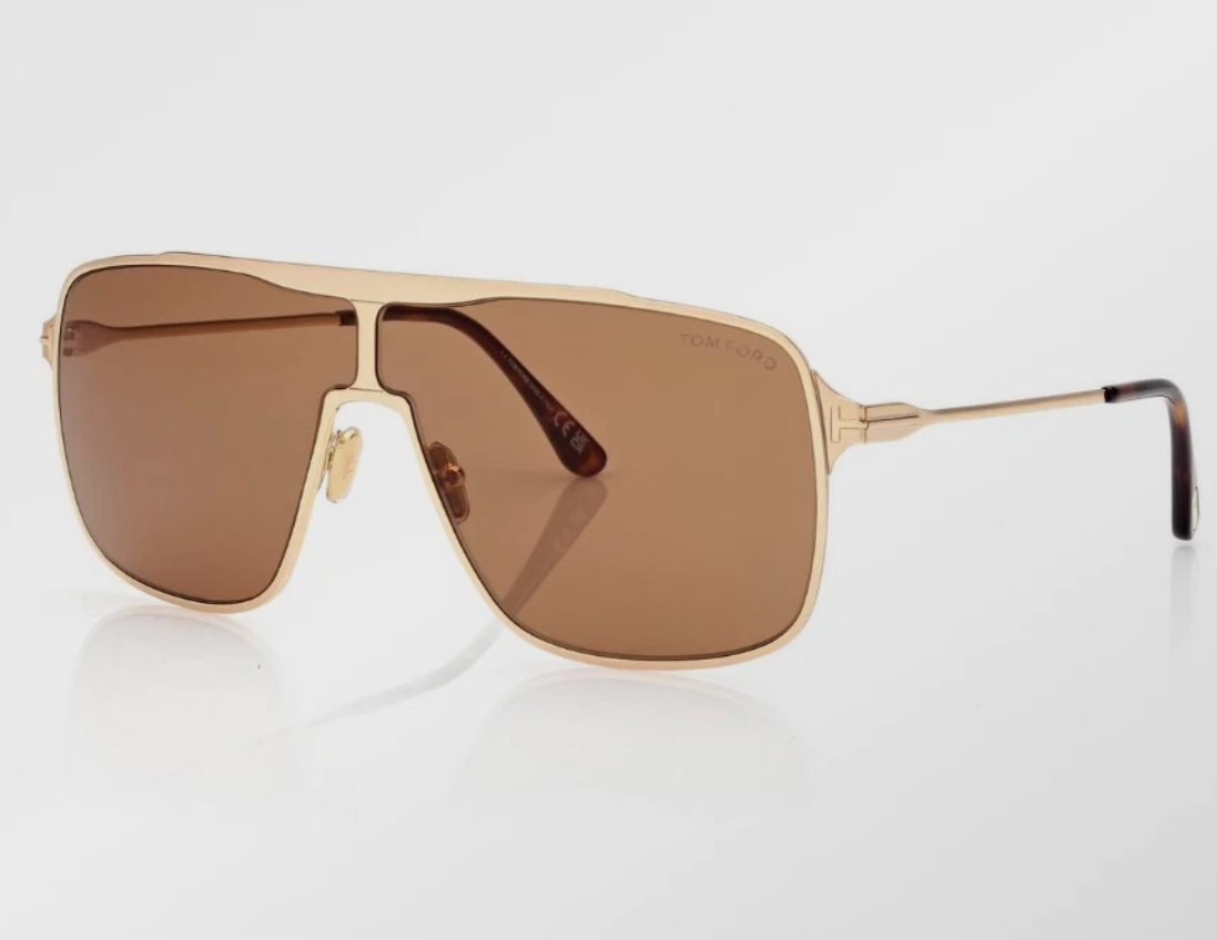 C17 Tom Ford FT1173-6930 ZAPPA 亮深金大盾型飛行員太陽鏡
