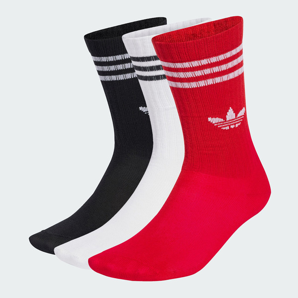 Adidas 愛迪達 Crew Sock 3p JW0332 中筒襪 運動襪 3雙入 黑 紅 白