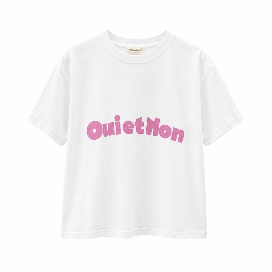 Vent d'法文字意短袖印花T-shirt