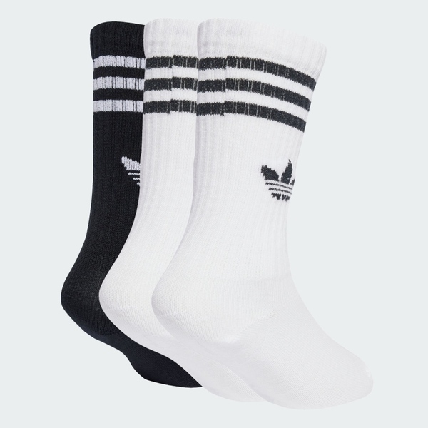 Adidas 愛迪達 Crew Sock 3p JZ7496 中筒襪 黑 白 3雙入 撞色