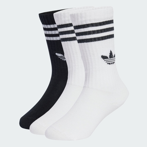 Adidas 愛迪達 Crew Sock 3p JZ7496 中筒襪 黑 白 3雙入 撞色