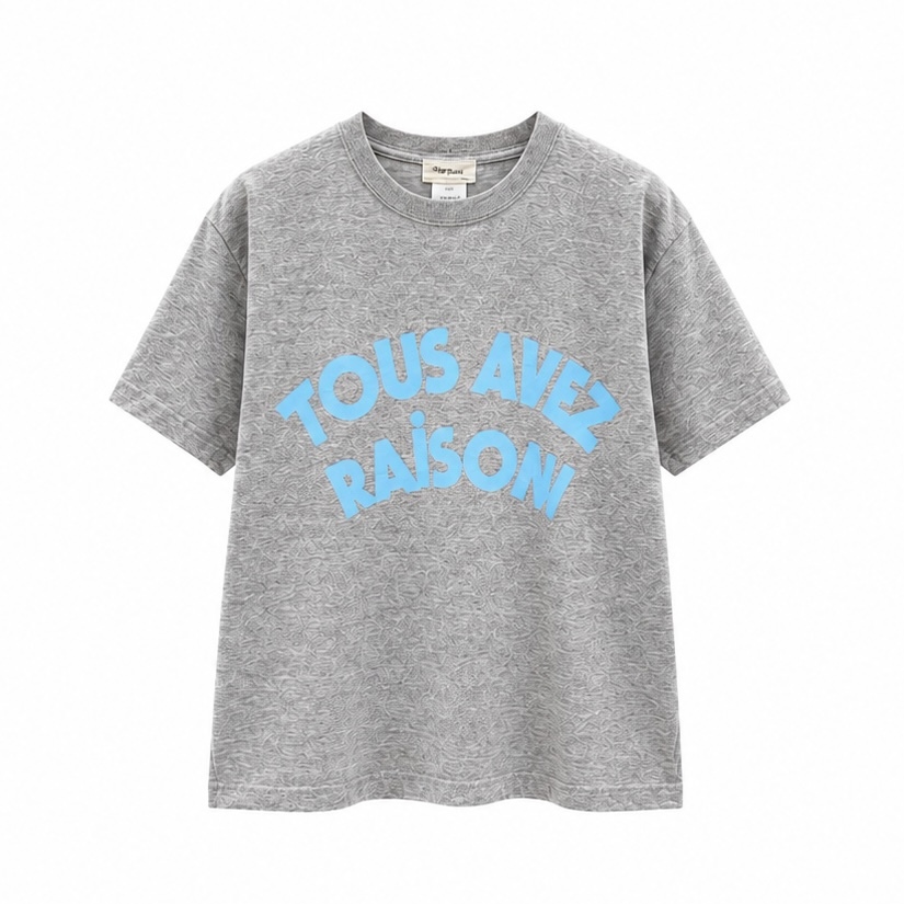Vent d'法文字意短袖印花T-shirt