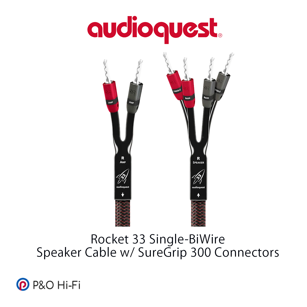 AudioQuest Rocket 33 Single-BiWire (火箭 33) Rock Series  平岩系列喇叭線 (蕉插)
