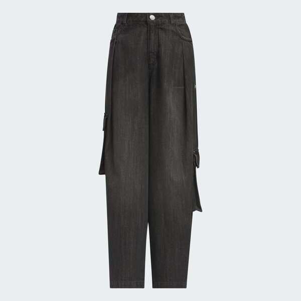 Adidas 愛迪達 Denim Cargo KC5825 女 長褲 休閒長褲 黑 純棉 復古 懷舊 柔軟