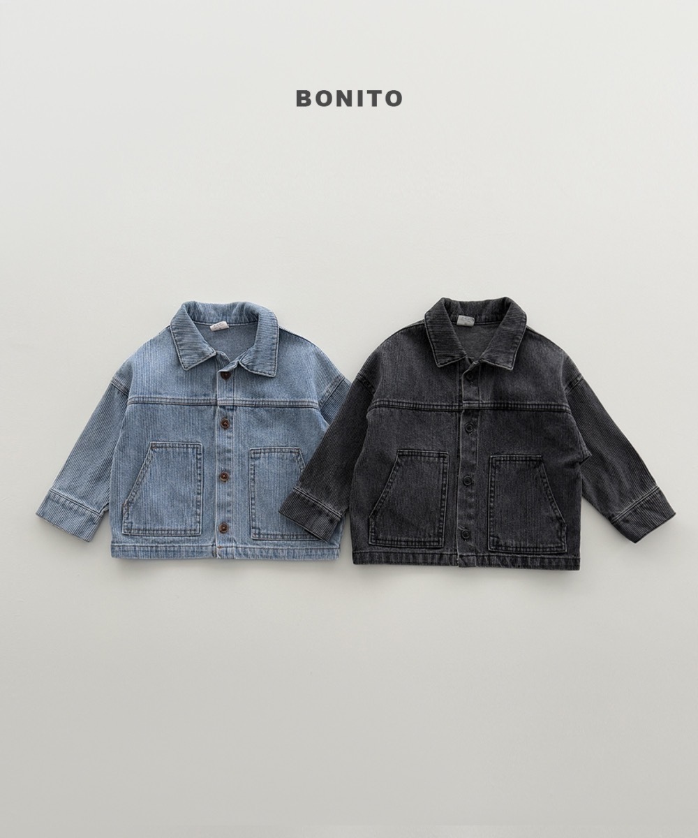Bonito 復古直紋丹寧牛仔外套 / 2色