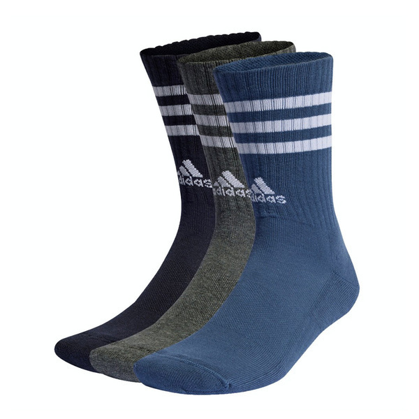 Adidas 3S C SPW CRW 3P IP2639 中筒襪 3雙入 運動 訓練 休閒 足弓支撐 透氣 黑灰藍