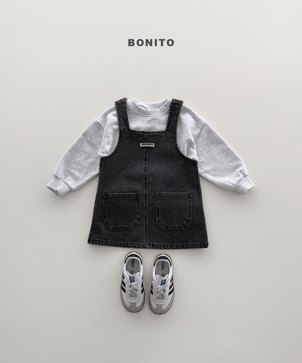 Bonito 復古直紋丹寧牛仔連身裙 / 2色