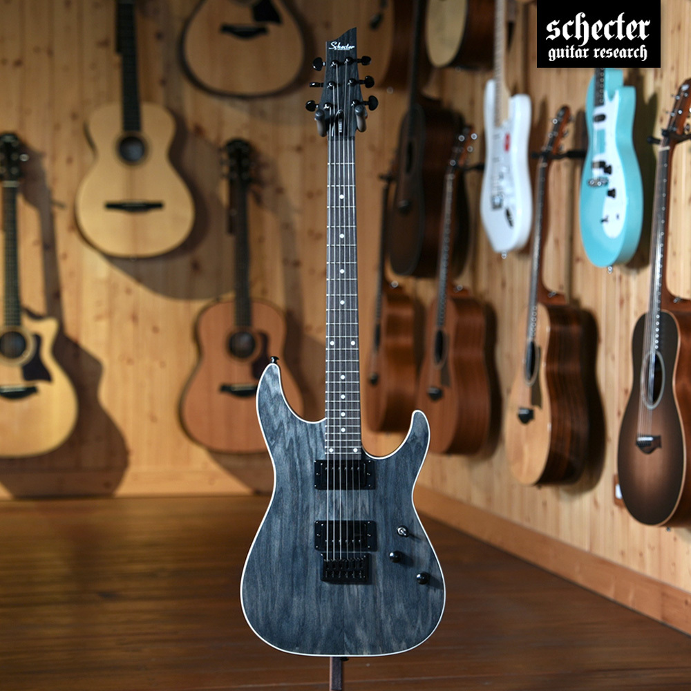 Schecter C-1 Standard Charcoal Satin 雙雙 小搖 電吉他 附袋