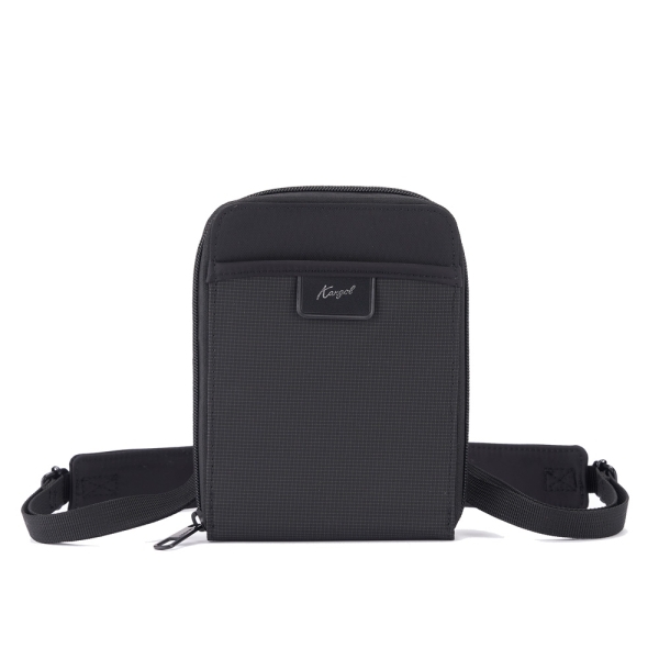 KANGOL 側背包 黑 多夾層 卡夾包 隨身小包 包包 6325170720