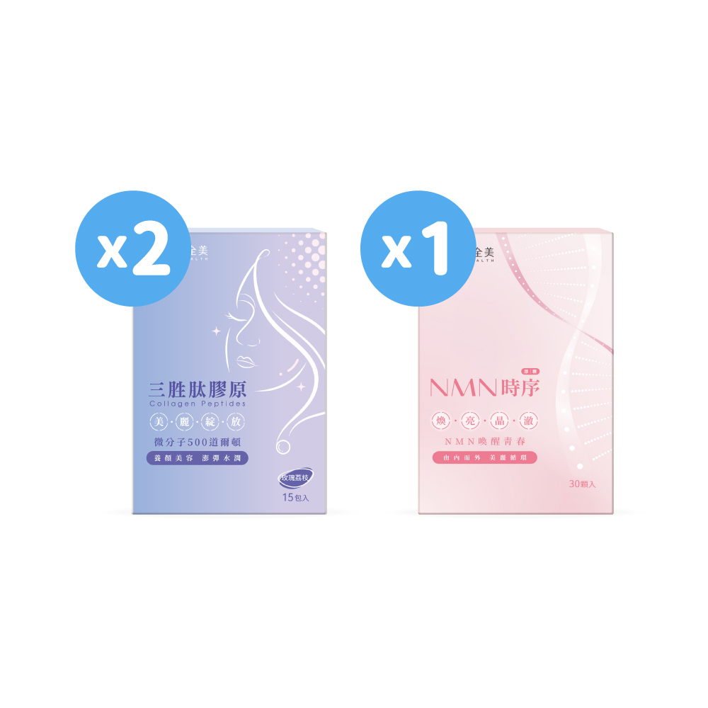 【雙效2+1】三胜肽膠原2盒+NMN時序膠囊1盒