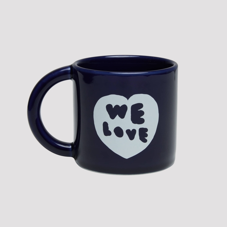 MUG CUP FILLED HEART NAVY