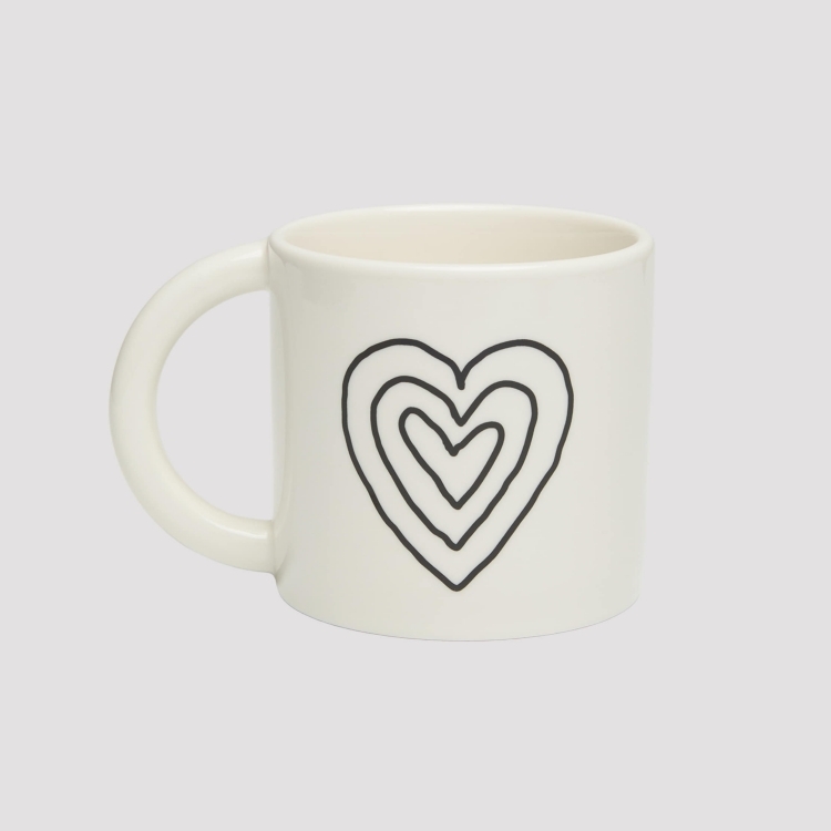 MUG CUP HEART LAYER WHITE