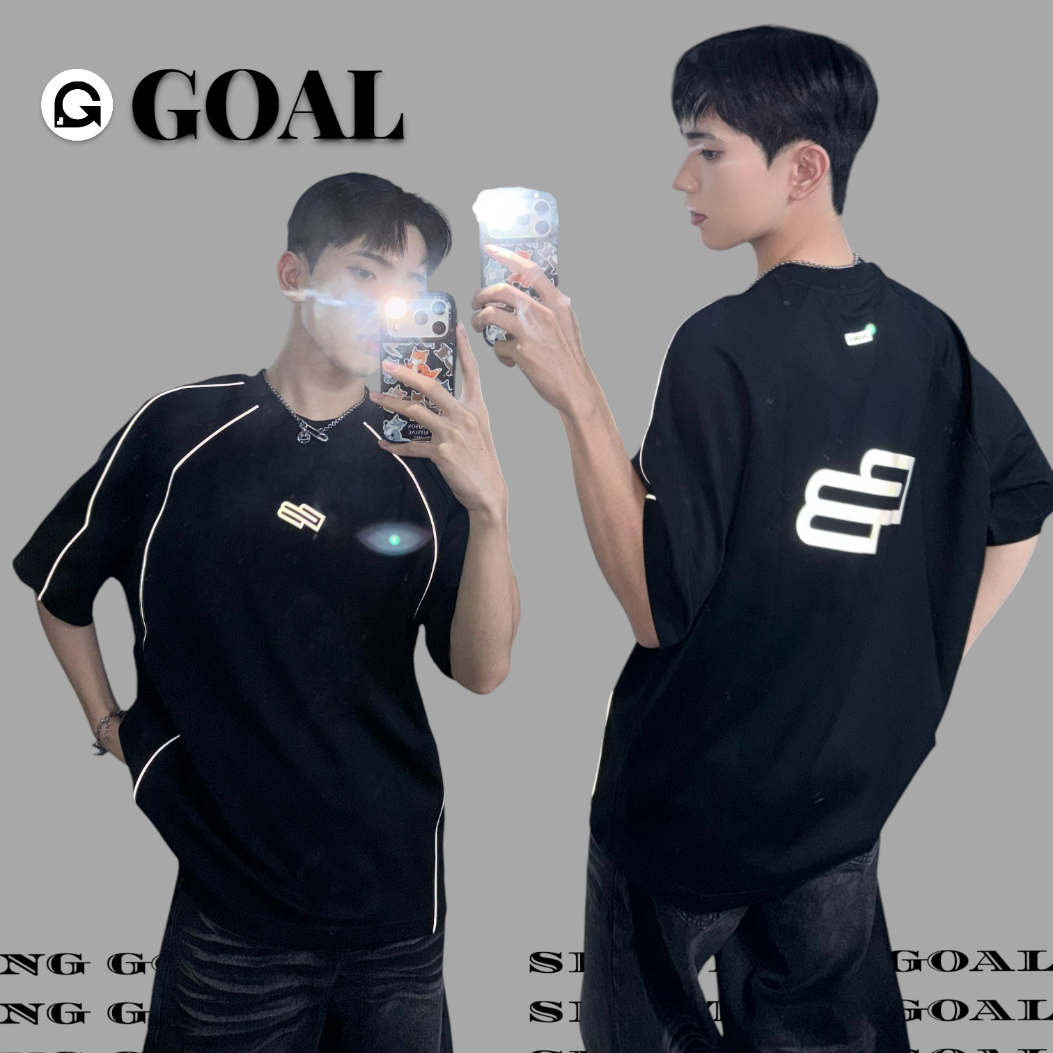 (GOAL) fast 電繡 logo 弧線 滾邊 寬版 短Tee 1130