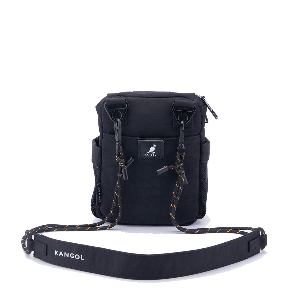 KANGOL 側背包 全黑 尼龍 隨身小包 包包 6325171120