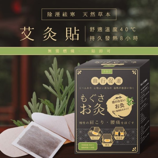 WSBA0691  台灣製淨森堂溫感艾灸貼 (1套2盒共20片)（約9月底到貨）