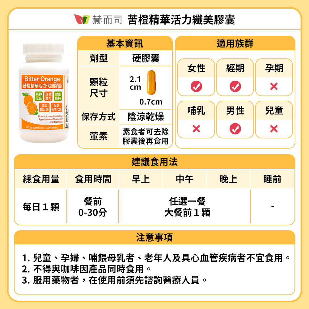 苦橙推薦 【赫而司】苦橙精華活力纖美膠囊食用與注意事項