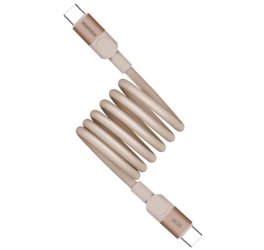 Momax Mag.Link 60W USB-C to USB-C 磁吸連接線1m (沙漠金)