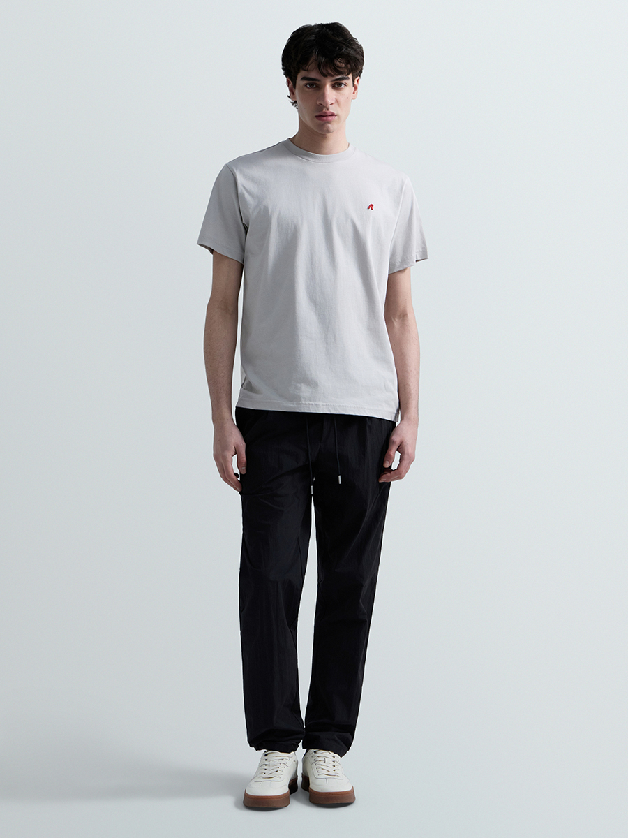 刺繡Logo灰色純棉T-shirt