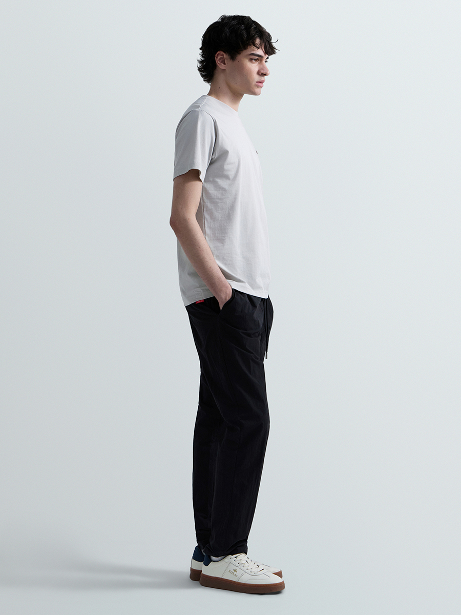 刺繡Logo灰色純棉T-shirt