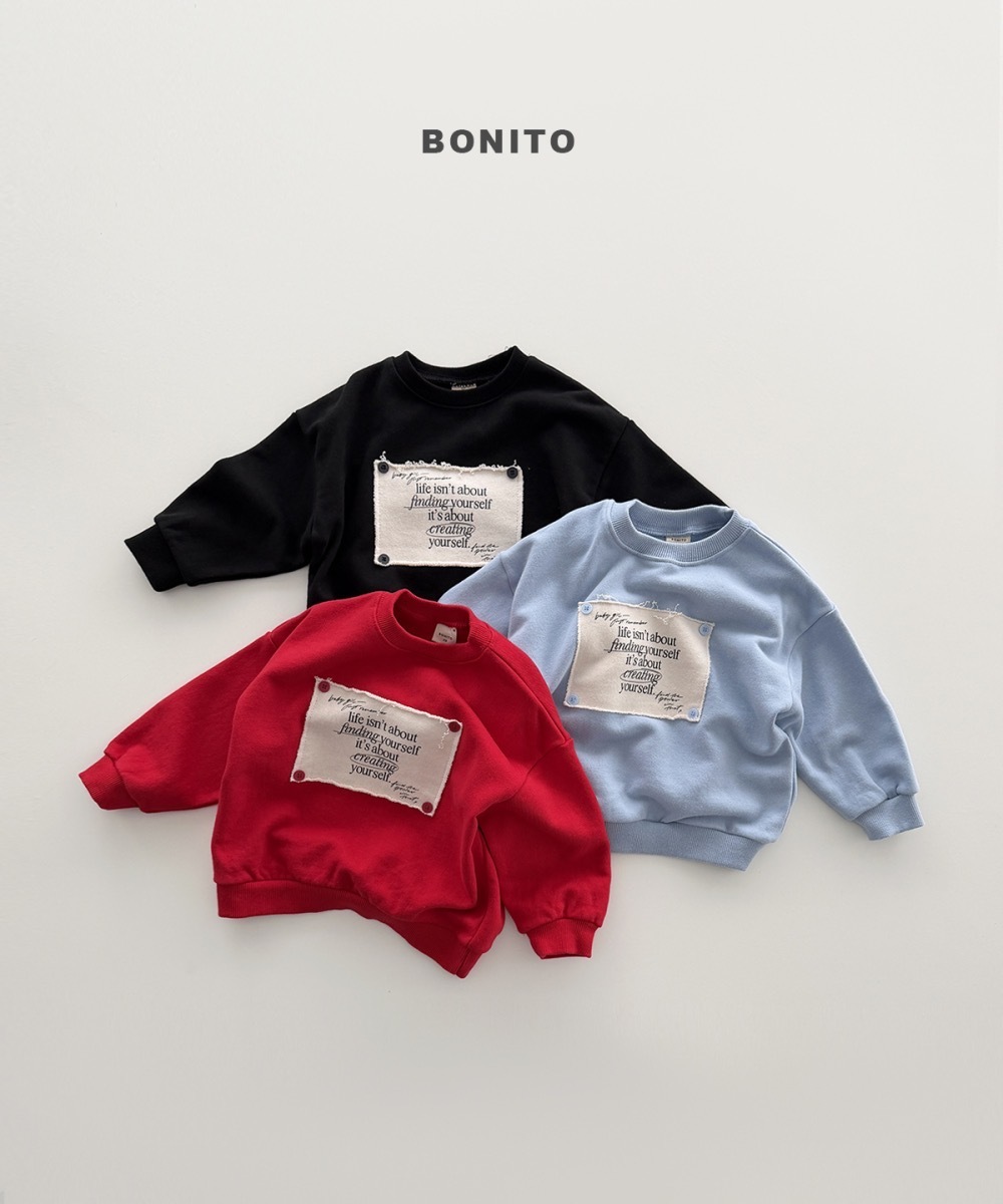 Bonito 布標鈕釦衛衣 / 3色