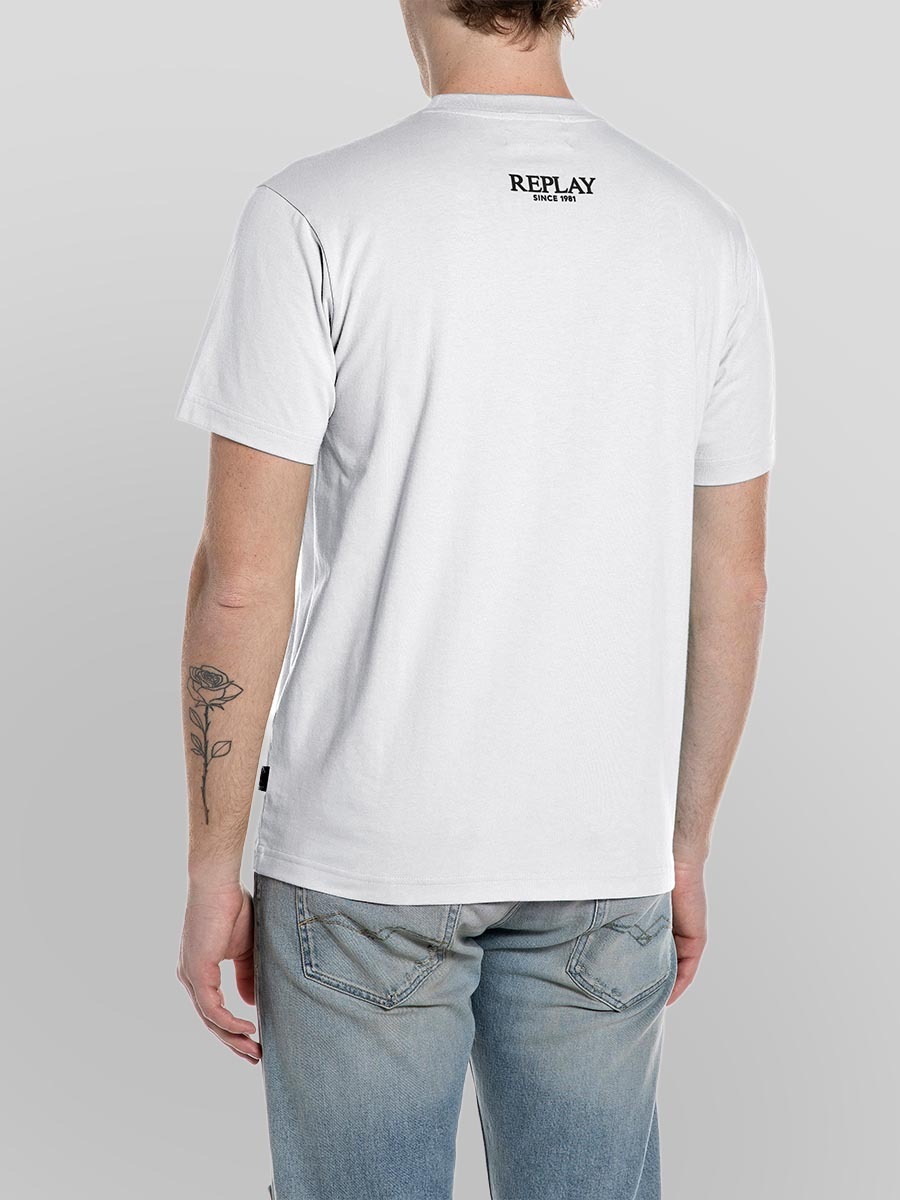 白色有機棉口袋純棉T-shirt