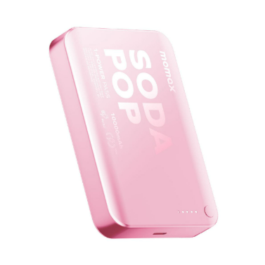 Momax 1-Power Pass 10000mAh 磁吸流動電源 (CCC 認證) 粉色