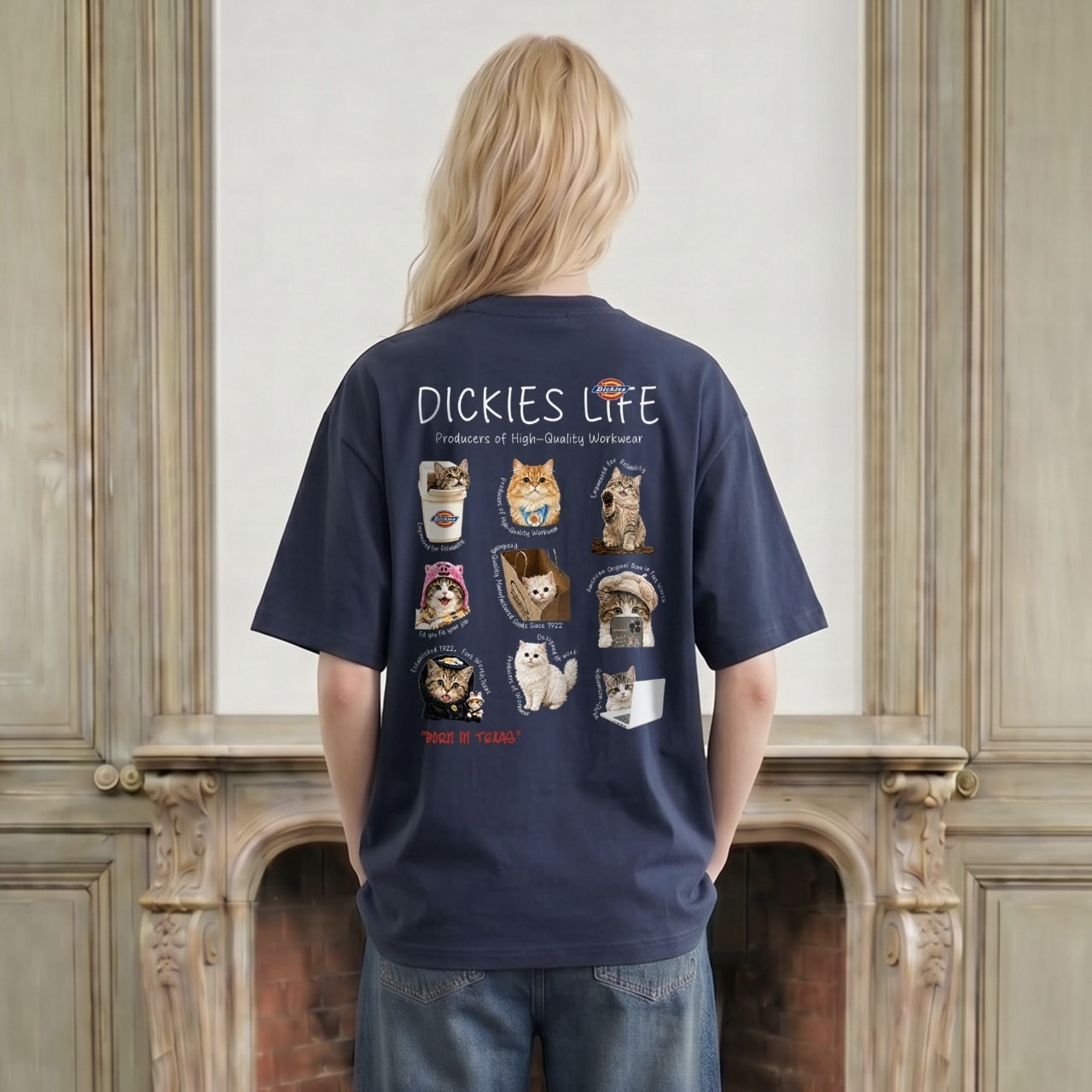 【預購】DICKIES 小咪九宮格短袖上衣 4色 DKS260744