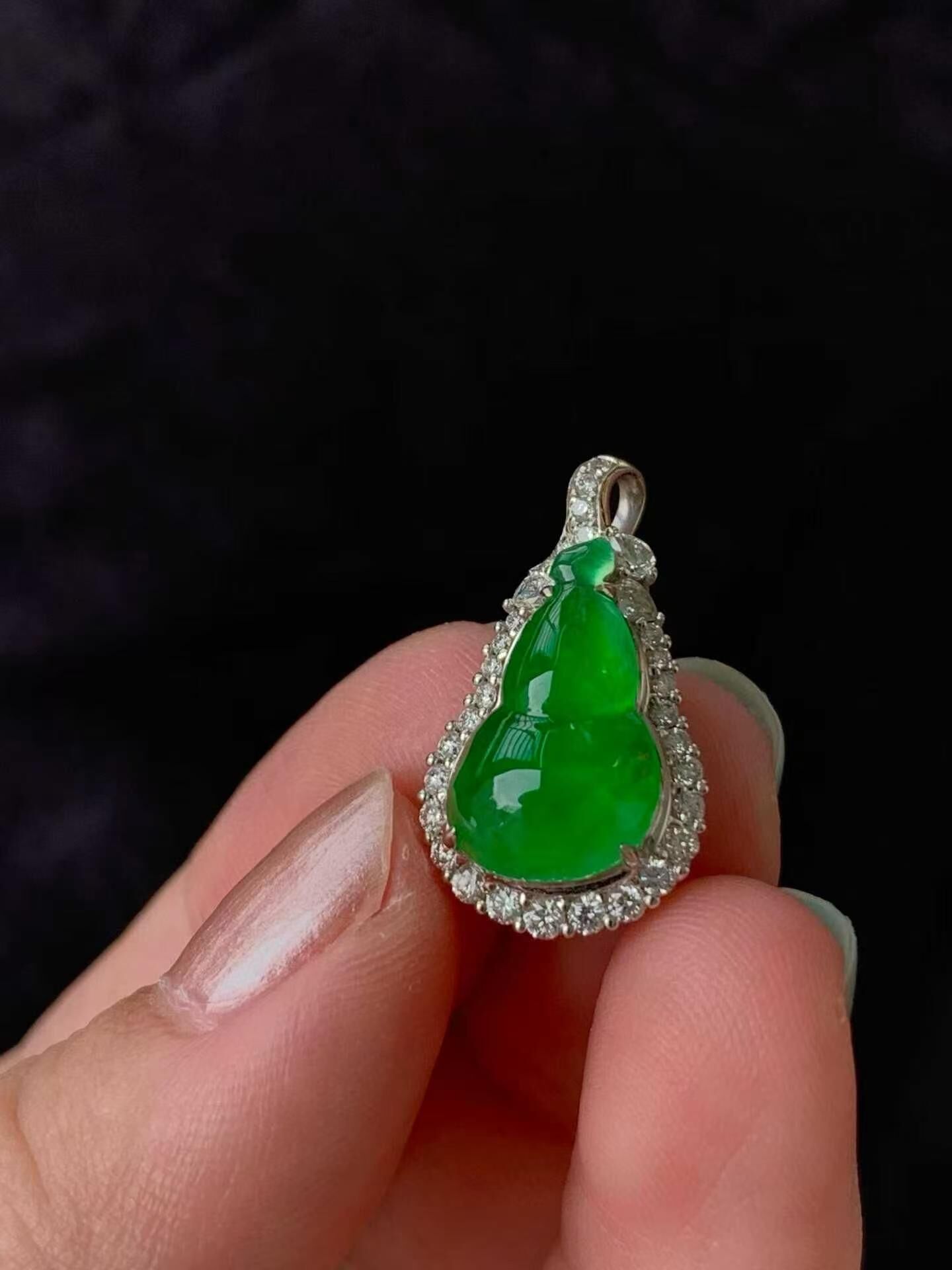 翡翠葫蘆吊墜,天然翡翠A玉, 緬甸玉, Jade, Jadeite