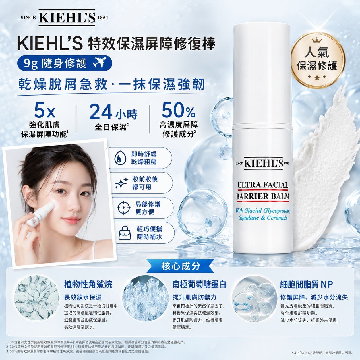 【預購】Kiehl's H0729114 特效保濕屏障修復棒 9g