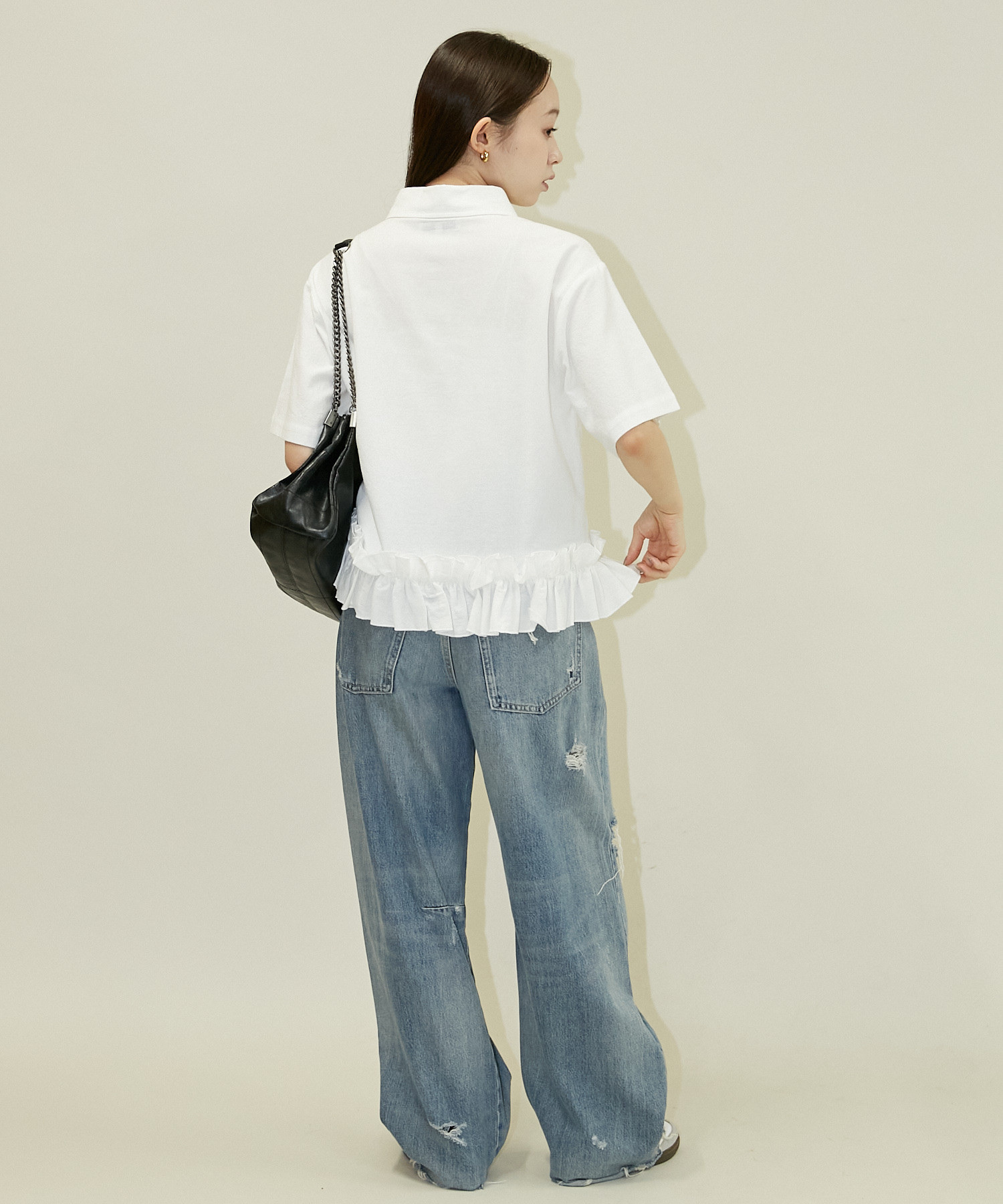 U.S. POLO ASSN. × PUBLUX / Frilled Hem Shirt